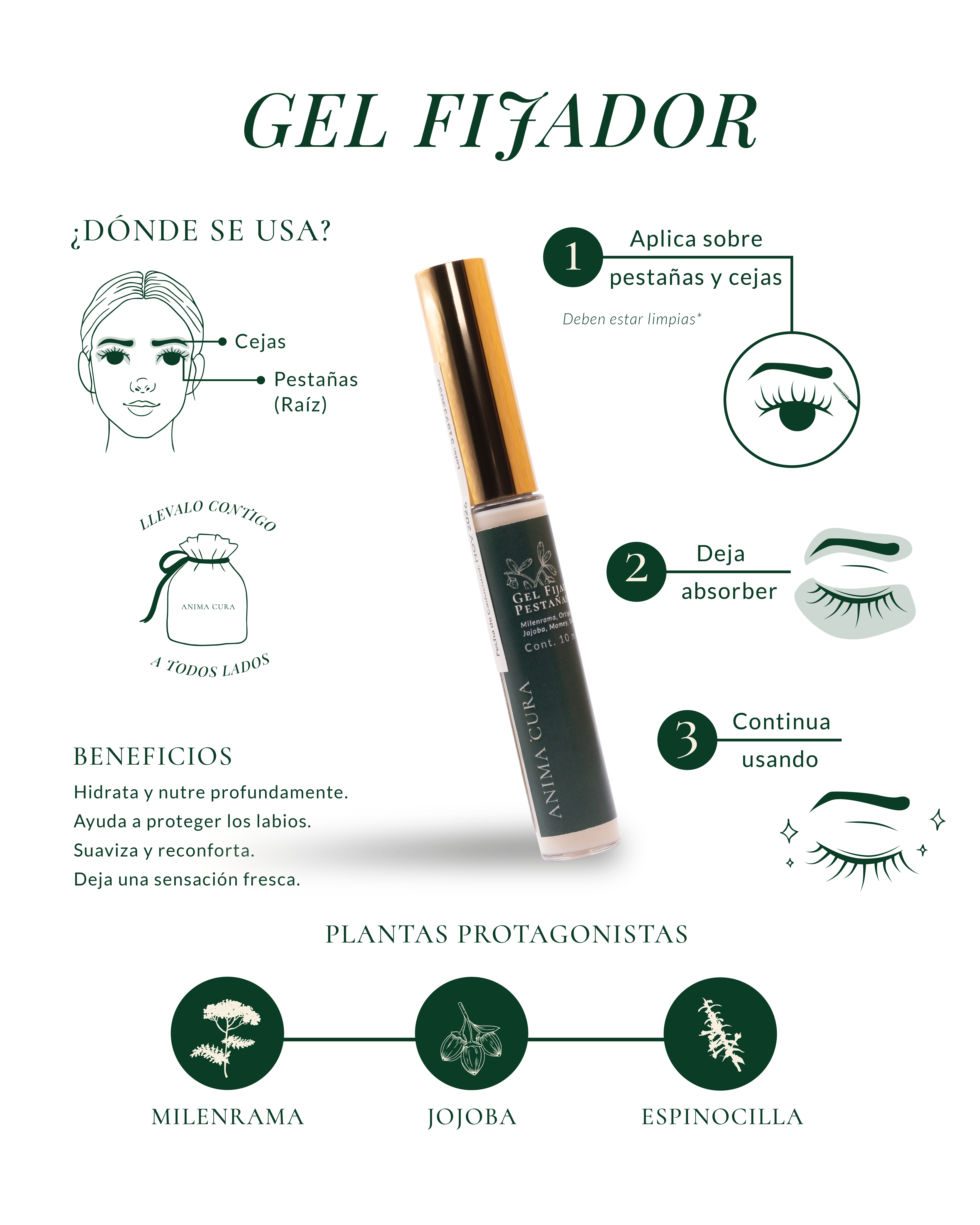 Gel fortalecedor de pestañas y cejas